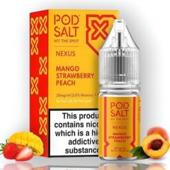 POD SALT NICOTINE SALT - NEXUS MANGO STRAWBERRY PEACH (Ice Edition) – 30ML