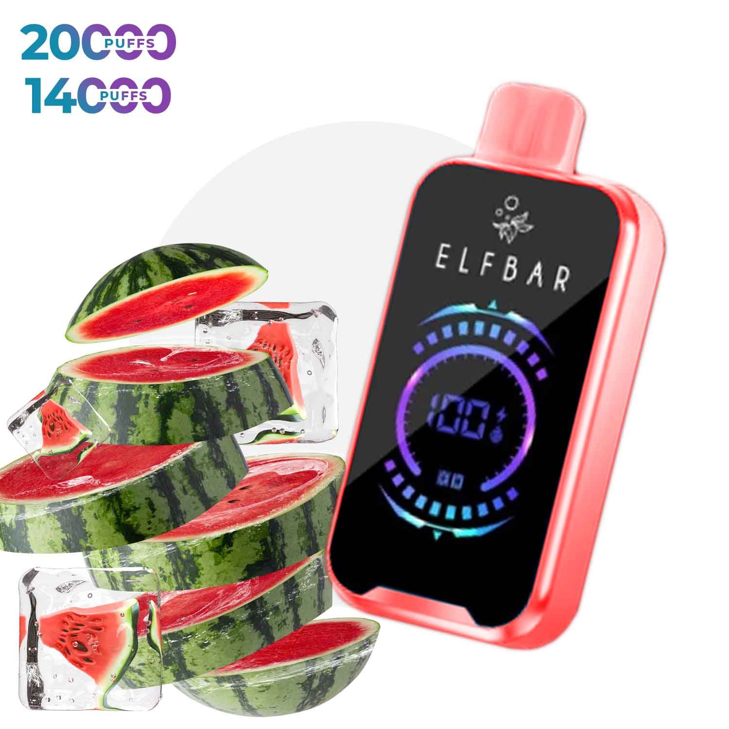 ELF BAR RAYA D2 20000 Puffs- WATERMELON ICE – 5% Nic – Type C