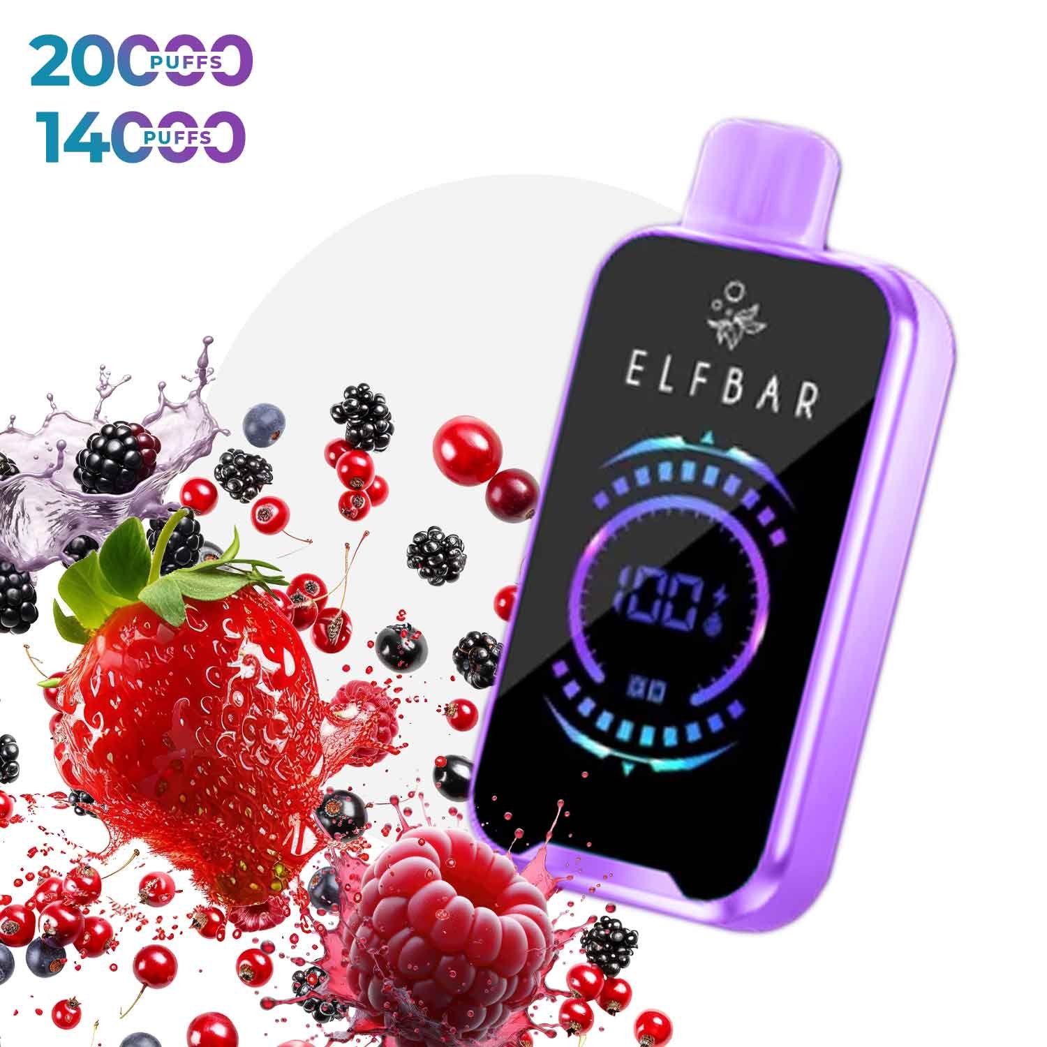 elf bar vape 20000 puffs ELF BAR RAYA D2 20000 Puffs- PEACH BERRY – 5% Nic – Type C Rechargeable -  YoyoVap
