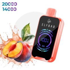 ELF BAR RAYA D2 20000 Puffs- PEACH ICE – 5% Nic – Type C Rechargeable