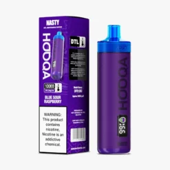 NASTY HOOQA DTL 10k Puffs - Blue Sour Raspberry - 3mg/ml – Type C Rechargeable - Disposable Vape
