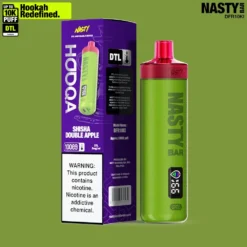 NASTY HOOQA DTL 10k Puffs - Shisha Double Apple - 3mg/ml – Type C Rechargeable - Disposable Vape