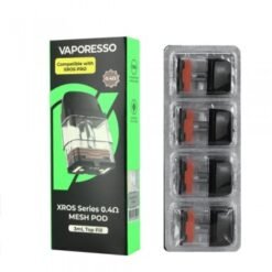 VAPORESSO XROS REPLACEMENT PODS 0.4ohm (corex 2.0 Sereies) - 3ML - PACK OF 4 PODS - Top Fill (Compatible with XROS Pro, XROS 4, XROS 4 Mini/XROS 4 Nano)