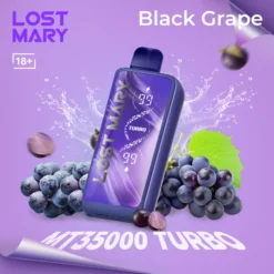 LOST MARY MT35000 TURBO - Black Grape DISPOSABLE VAPE - 5% Nic- Type C Rechargeable