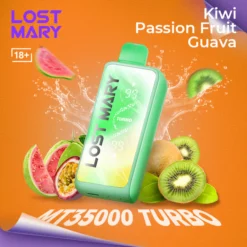 LOST MARY MT35000 TURBO - Kiwi Passion Fruit Guava - DISPOSABLE VAPE - 5% Nic- Type C Rechargeable