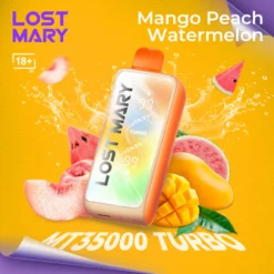 LOST MARY MT35000 TURBO - Mango Peach Watermelon -  DISPOSABLE VAPE - 5% Nic- Type C Rechargeable