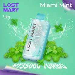 LOST MARY MT35000 TURBO - Miami Mint -  DISPOSABLE VAPE - 5% Nic- Type C Rechargeable