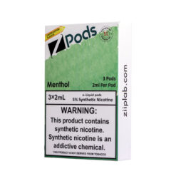 JUUL PODS Menthol - Brand ZIIP 5% Nicotine - Pack of 4 Pods - 1ml