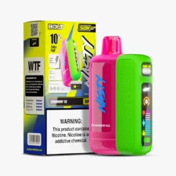 NASTY BOLT 50K PUFFS - STRAWBERRY ICE 5% Nic – Type C Rechargeable