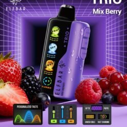 Elf Bar TRIO 40000 Puffs 5% - Mix Berry - Disposable Vape - Type C Rechargeable (Triple Adjustment Ice+Sweet+Sour)