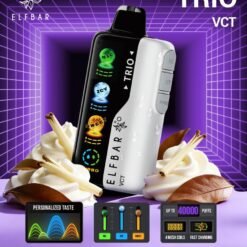 Elf Bar TRIO 40000 Puffs 5% - VCT - Disposable Vape - Type C Rechargeable (Triple Adjustment Ice+Sweet+Sour)