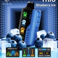 Elf Bar TRIO 40000 Puffs 5% - Blueberry Ice - Disposable Vape - Type C Rechargeable (Triple Adjustment Ice+Sweet+Sour)
