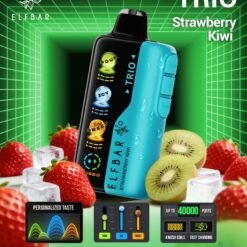 Elf Bar TRIO 40000 Puffs 5% - Strawberry Kiwi - Disposable Vape - Type C Rechargeable (Triple Adjustment Ice+Sweet+Sour)