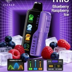 Elf Bar TRIO 40000 Puffs 5% - Blueberry Raspberry Ice - Disposable Vape - Type C Rechargeable (Triple Adjustment Ice+Sweet+Sour)