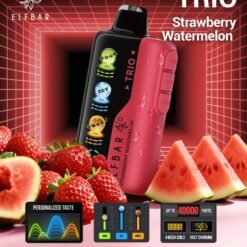 Elf Bar TRIO 40000 Puffs 5% - Strawberry Watermelon - Disposable Vape - Type C Rechargeable (Triple Adjustment Ice+Sweet+Sour)