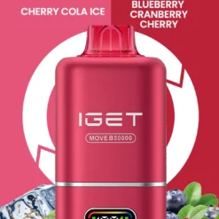 IGET MOVE B50000 DISPOSABLE VAPES - CHERRY COLA ICE+BLUEBERRY CRANBERRY CHERRY - 5% TYPE C RECHARGEABLE