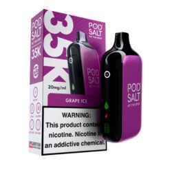 POD SALT HIT THE SPOT 35K PUFFS DISPOSABLE VAPES - GRAPE ICE - 2% TYPE C RECHARGEABLE