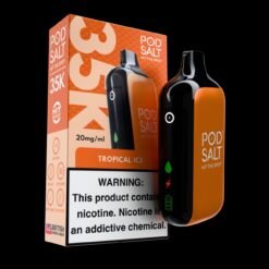 POD SALT HIT THE SPOT 35K PUFFS DISPOSABLE VAPES - TROPICAL ICE - 2% TYPE C RECHARGEABLE