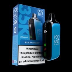 POD SALT HIT THE SPOT 35K PUFFS DISPOSABLE VAPES - BLUE RASPBERRY - 2% TYPE C RECHARGEABLE