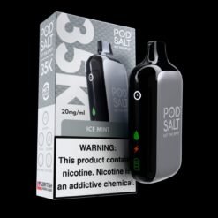 POD SALT HIT THE SPOT 35K PUFFS DISPOSABLE VAPES - ICE MINT - 2% TYPE C RECHARGEABLE