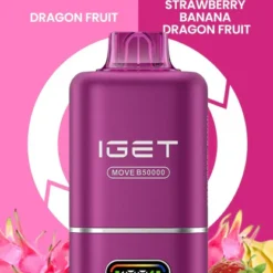 IGET MOVE B50000 DISPOSABLE VAPES - DRAGON FRUIT+STRAWBERRY BANANA DRAGON FRUIT - 5% TYPE C RECHARGEABLE