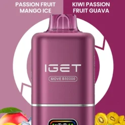 IGET MOVE B50000 DISPOSABLE VAPES - PASSION FRUIT MANGO ICE+ KIWI PASSION FRUIT GUAVA - 5% TYPE C RECHARGEABLE