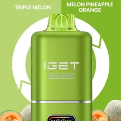 IGET MOVE B50000 DISPOSABLE VAPES - TRIPLE MELON+MELON PINEAPPLE ORANGE - 5% TYPE C RECHARGEABLE