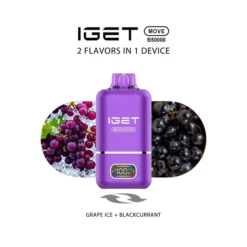 IGET MOVE B50000 DISPOSABLE VAPES - GRAPE ICE+BLACKCURRANT - 5% TYPE C RECHARGEABLE