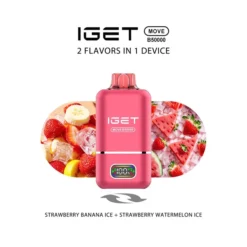 IGET MOVE B50000 DISPOSABLE VAPES - STRAWBERRY BANANA+STRAWBERRY WATERMELON ICE - 5% TYPE C RECHARGEABLE